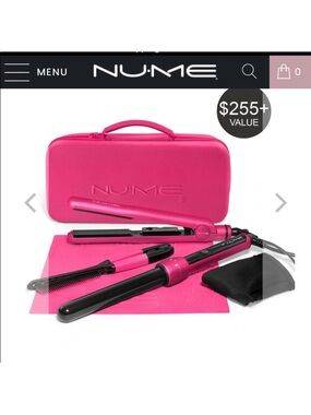 Brand new NuMe Hot Pink Professional Styling tools straightener curling iron